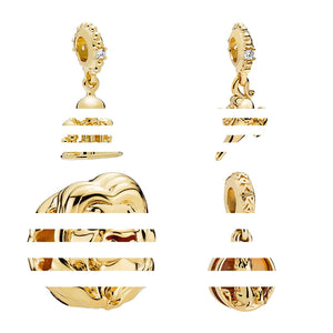 18K Shine Castle Magic Lamp Sunset Pendants Charms