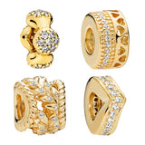18K Shine Spacer Charms Beads for Bracelets DIY Jewelry Making