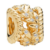 18K Shine Spacer Charms Beads For Bracelets Love Hearts Swirls DIY Jewelry