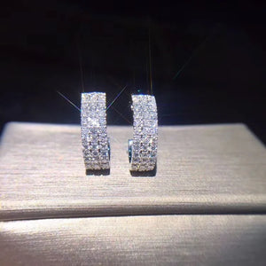18K Diamond Earrings for Women Wedding Jewelry