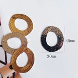 18K Copper Chip Embossed Elliptical Diy Earrings 6 Pieces