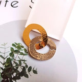18K Copper Chip Embossed Elliptical Diy Earrings 6 Pieces