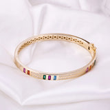 18K Women's S925 Silver Plated Bracelet with Colored Zirconia