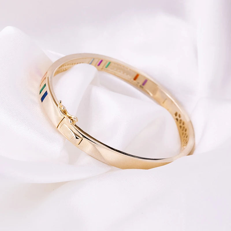 18K Women's S925 Silver Plated Bracelet with Colored Zirconia