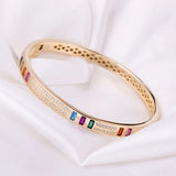 18K Women's S925 Silver Plated Bracelet with Colored Zirconia