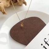 18K Yellow Silver Star Necklace CZ Crystals David of Star Pendant