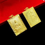18K Yellow Square Pendant Women Men Wedding Engagement Jewelry