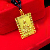 18K Yellow Square Pendant Women Men Wedding Engagement Jewelry