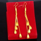 18K Yellow Drop Tassel Earring for Women
