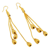 18K Yellow Drop Tassel Earring for Women