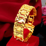 Men's 18K Yellow Plated Watch Chain Bracelet