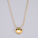18K Yellow Plated Love Snake Bone Necklace for Women Clavicle Chain