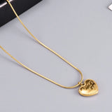 18K Yellow Plated Love Snake Bone Necklace for Women Clavicle Chain