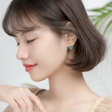 18K Yellow Gold Sterling Silver Geometric Long Threader Earrings