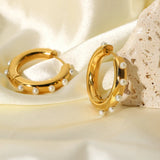 Vintage Stainless Steel Hoop Earrings Geometric Circle Jewelry