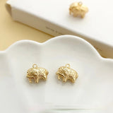 18K Elephant Pendant DIY National Wind Jewelry Hand Accessory