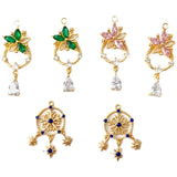 18K Long Zircon Flower Pendant for DIY Earrings