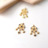18K Long Zircon Flower Pendant for DIY Earrings