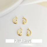 18K Crescent Cat Moon Necklace Collarbone Chain DIY Earring Accessories