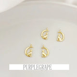 18K Crescent Cat Moon Necklace Collarbone Chain DIY Earring Accessories