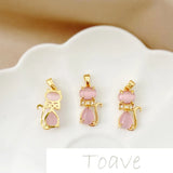 18K Golden Cat Eye Stone Pendant for DIY Earring Necklace
