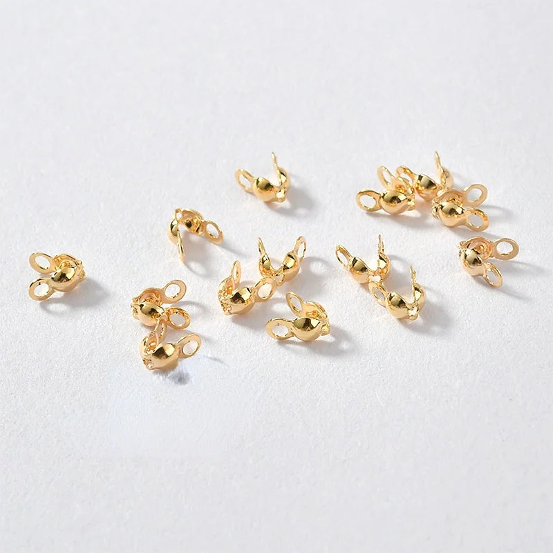 18K Copper-Clad Double Buckle Binaural Shell Wire DIY Accessory