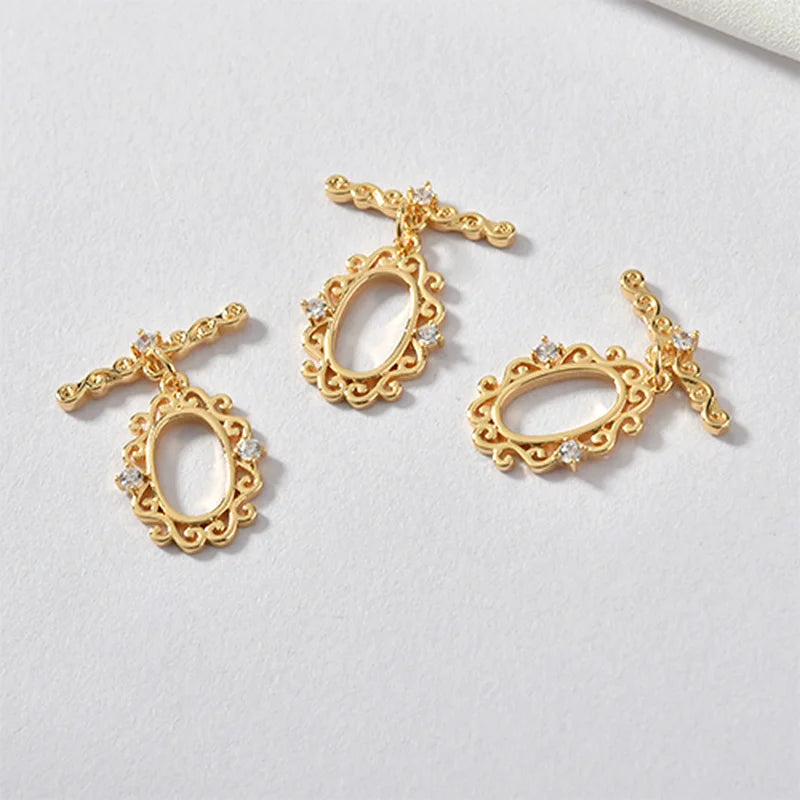 18K Zircon OT Buckle Pearl Bracelet DIY Jewelry