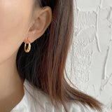 925 Silver Geometric Oval Hoop Huggie Earrings