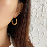 925 Silver Geometric Oval Hoop Huggie Earrings