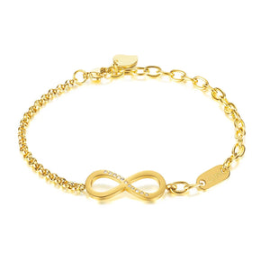 18K Infinity Heart Bracelet for Women Girls | 925 Sterling Silver or 18K Plating