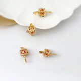 18K Koi Fish Buddhist Prayer Wheel Pendant DIY Earring Necklace Material