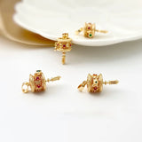 18K Koi Fish Buddhist Prayer Wheel Pendant DIY Earring Necklace Material
