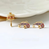 18K Koi Fish Buddhist Prayer Wheel Pendant DIY Earring Necklace Material