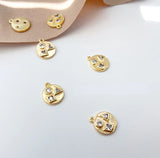 18K Retro Triangle Round Square Zircon Small Pendant DIY Jewelry