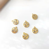 18K Retro Triangle Round Square Zircon Small Pendant DIY Jewelry