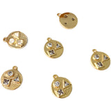 18K Retro Triangle Round Square Zircon Small Pendant DIY Jewelry