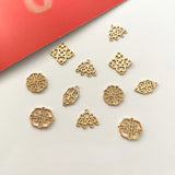 18K Gold-Clad Chinese Auspicious Pattern DIY Jewelry Material