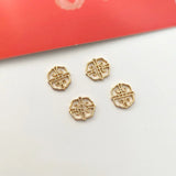 18K Gold-Clad Chinese Auspicious Pattern DIY Jewelry Material