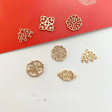 18K Gold-Clad Chinese Auspicious Pattern DIY Jewelry Material
