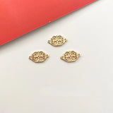 18K Gold-Clad Chinese Auspicious Pattern DIY Jewelry Material