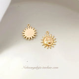 18K Gold-Clad Exaggerated Sun God Moon Pendant DIY Hip-Hop Necklace