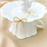 18K Gold-Clad Small Fresh Bow Ring, Adjustable Crane Ring