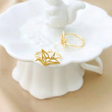 18K Gold-Clad Small Fresh Bow Ring, Adjustable Crane Ring