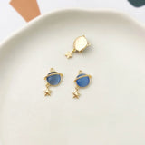 18K Gold-Clad Opal Inlaid Planet Pendant DIY Necklace Jewelry