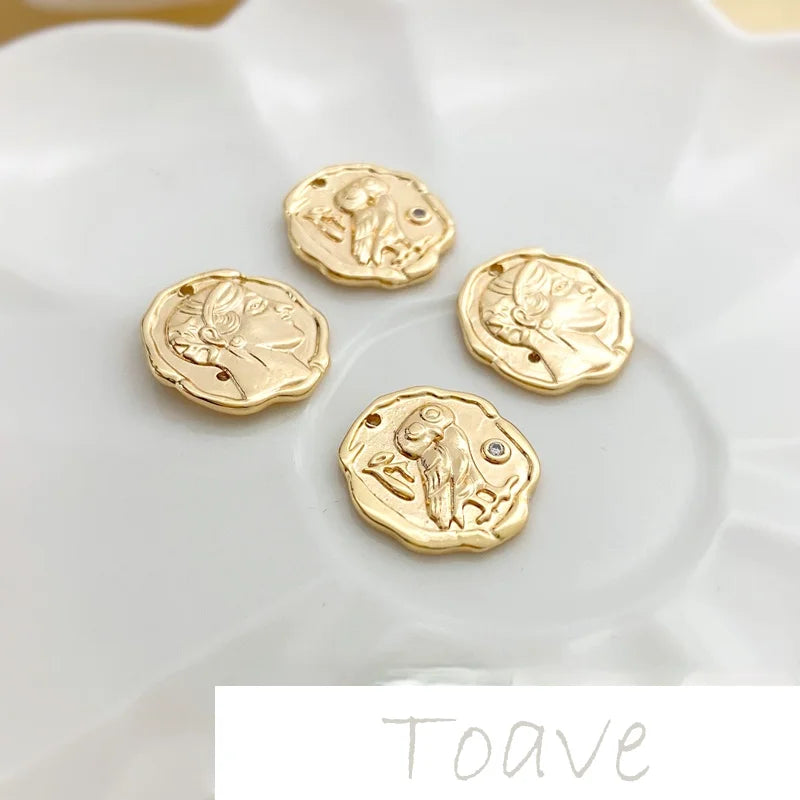 18K Gold Owl Pendant DIY Jewelry Material