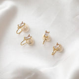 18K Gold-Coated Zircon Ear Clip Earrings