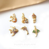 18K Zircon Marine Accessories DIY Necklace Bracelet Earrings