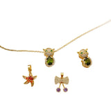 Green and Purple Zircon Starfish Pendant for DIY Jewelry