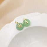 18K Gold-covered National Tide Jade Lucky Charm Chinese Jewelry Set
