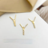 18K Zipper Shape Double Hanging Necklace Chain DIY Jewelry Material 2PCS